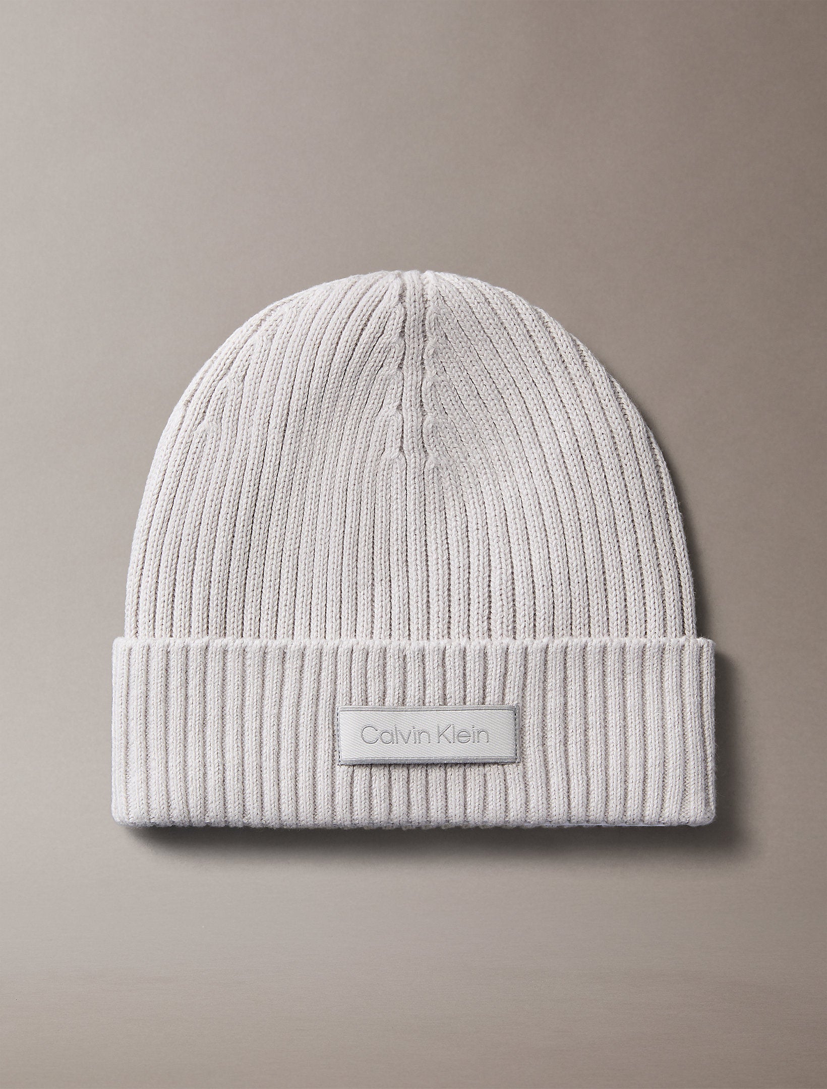 قبعة كالفين كلاين Patch Chunky Rib Cotton Beanie
