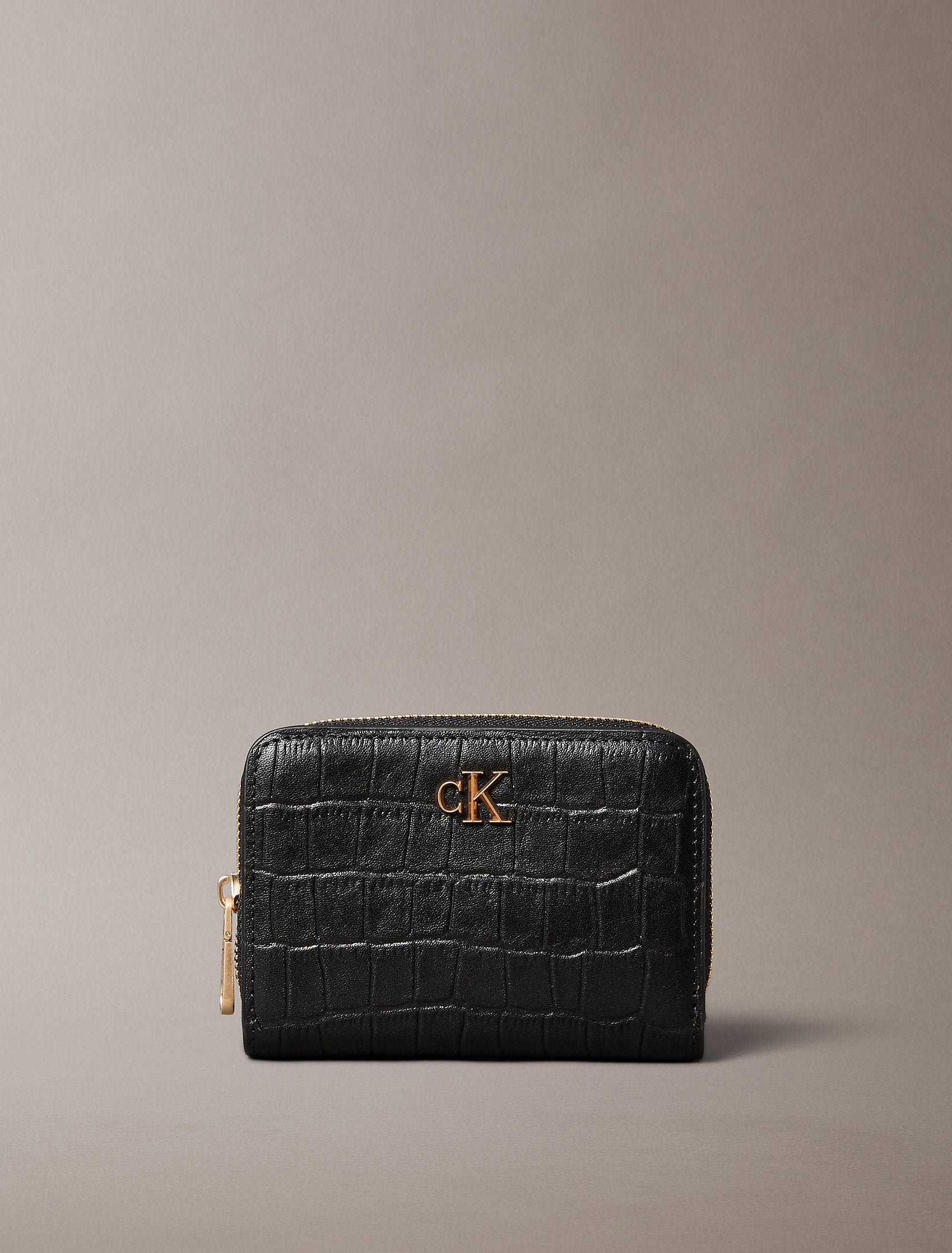 Calvin Klein Croc Medium Flap Zip Around Wallet