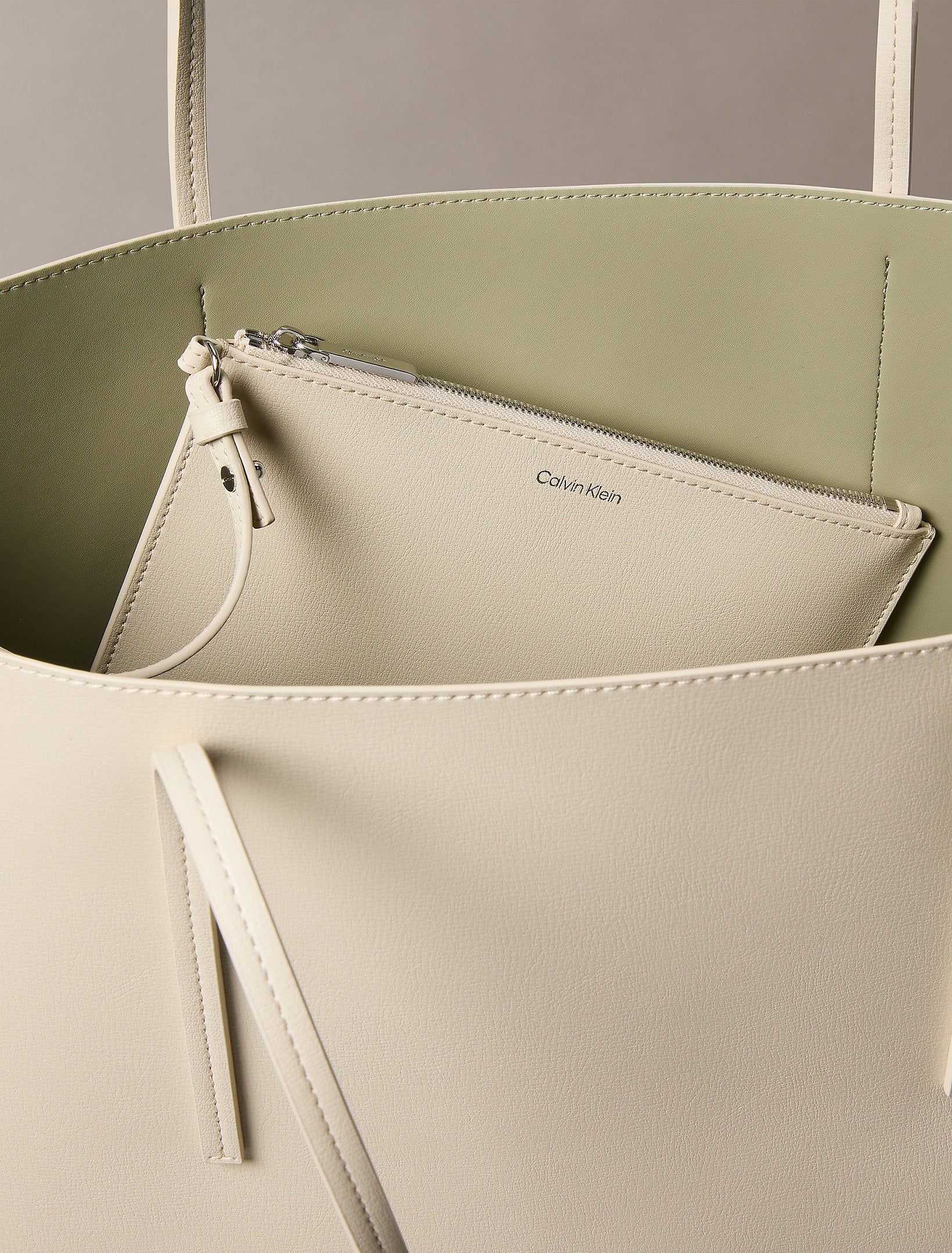 Calvin Klein Foil Logo Tote W Pouch Bag