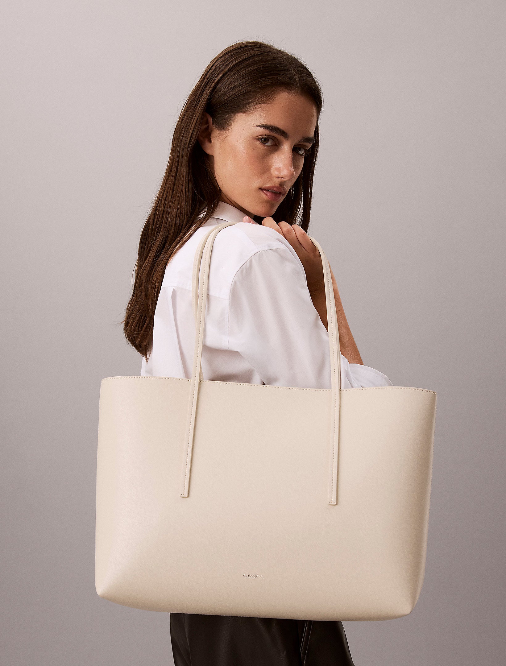 Calvin Klein Foil Logo Tote W Pouch Bag