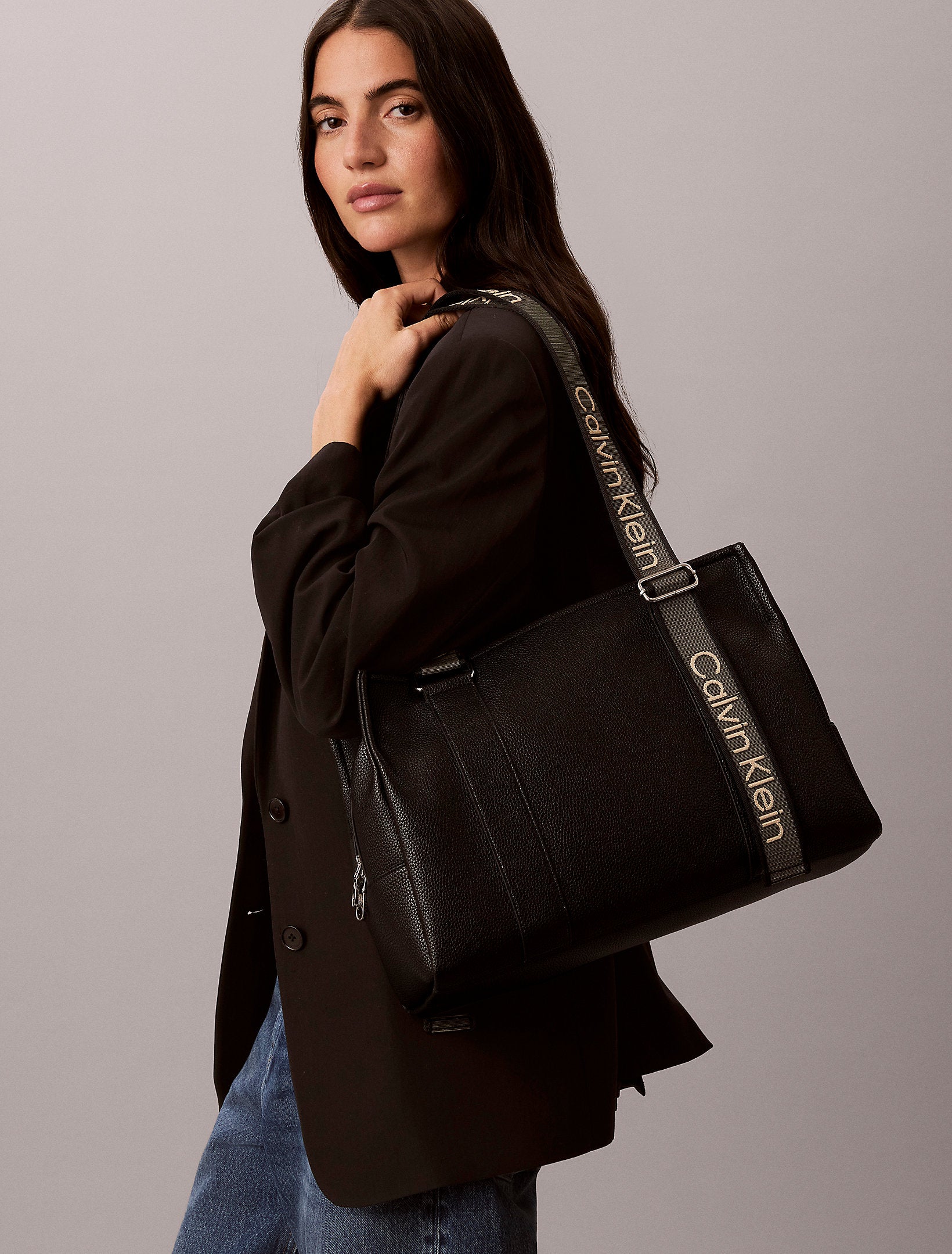 Calvin Klein Webbing Adj Strap Tote Bag