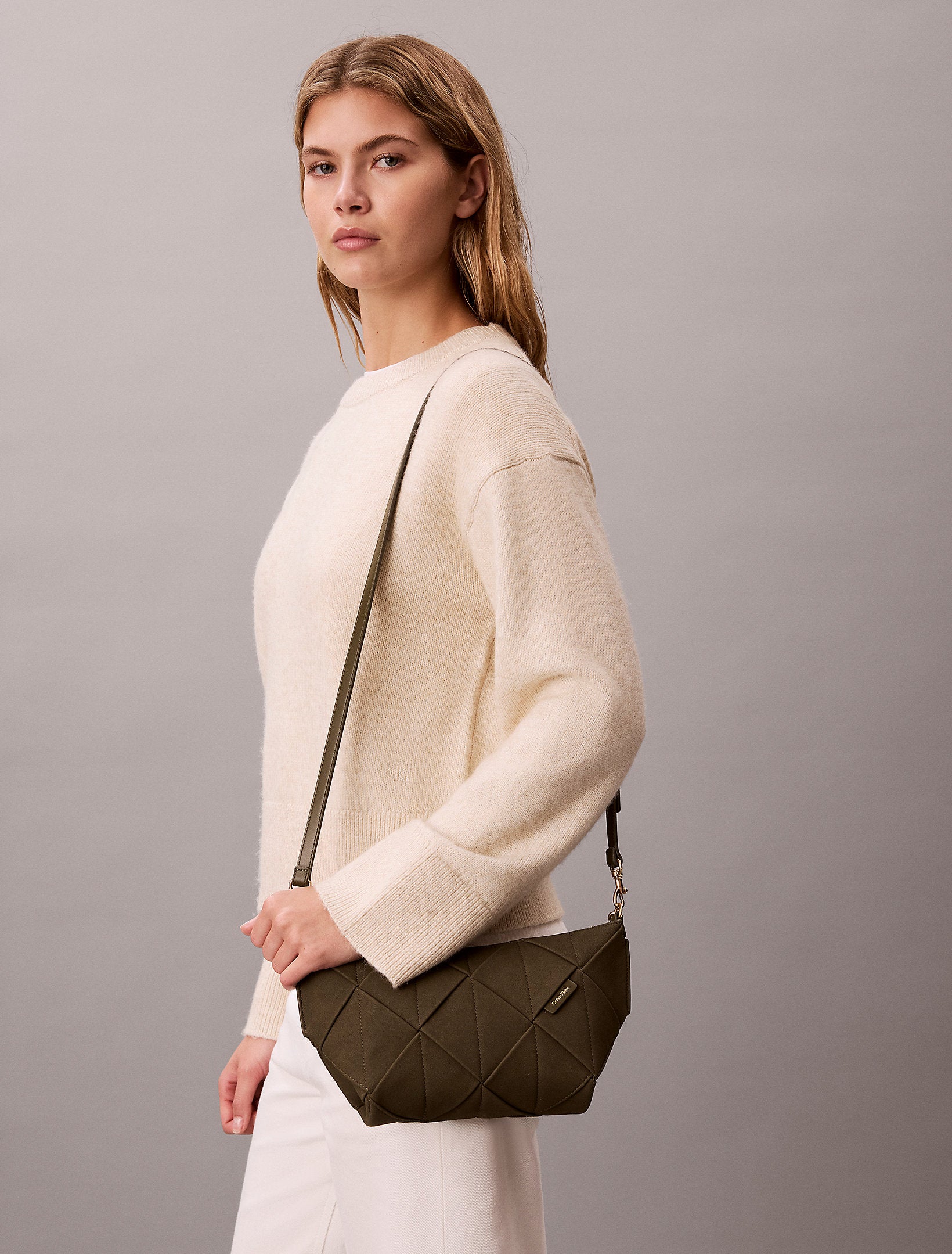 حقيبة كالفين كلاين Woven Sueded Shoulder