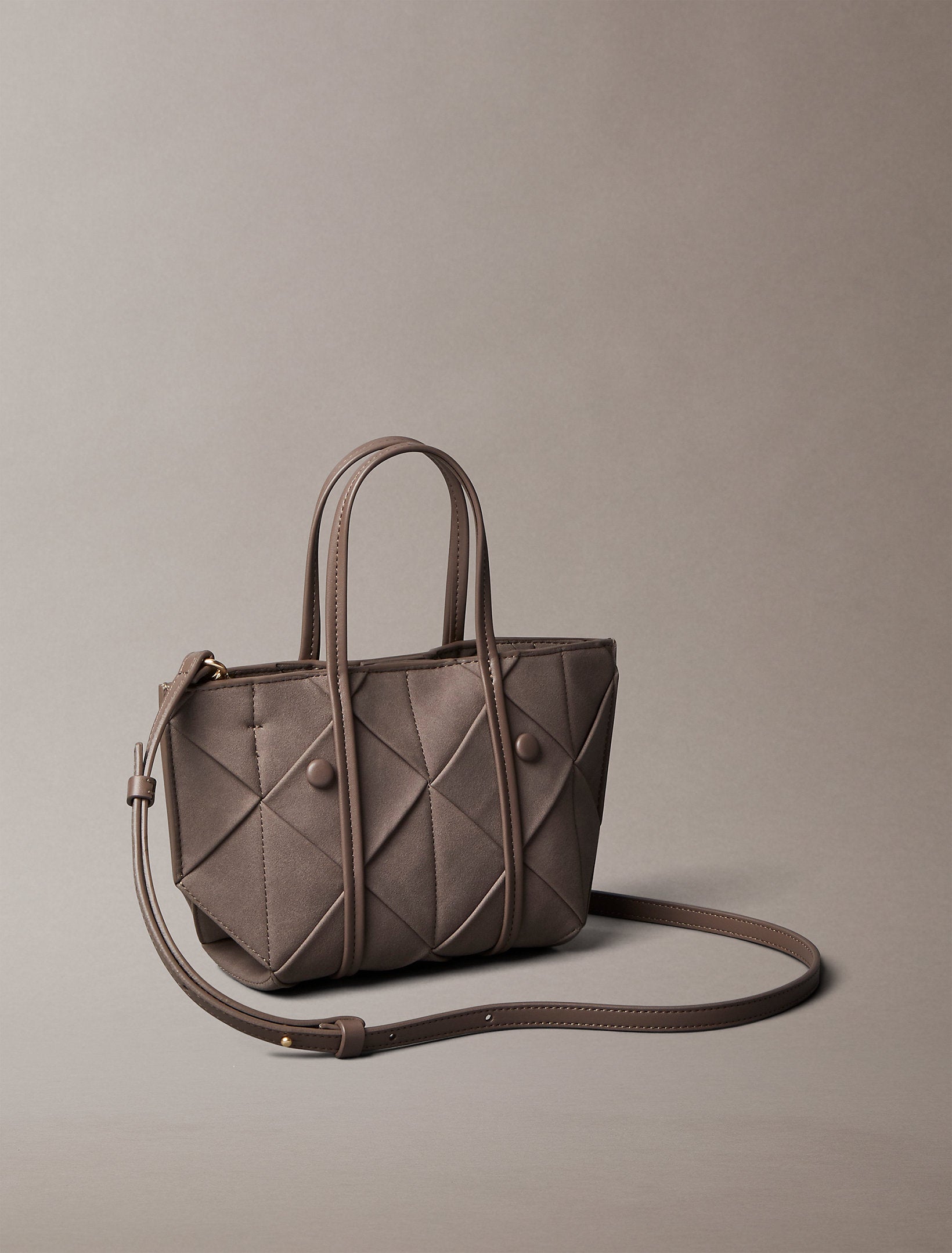 حقيبة كالفين كلاين Woven Sueded Mini Tote Crossbody