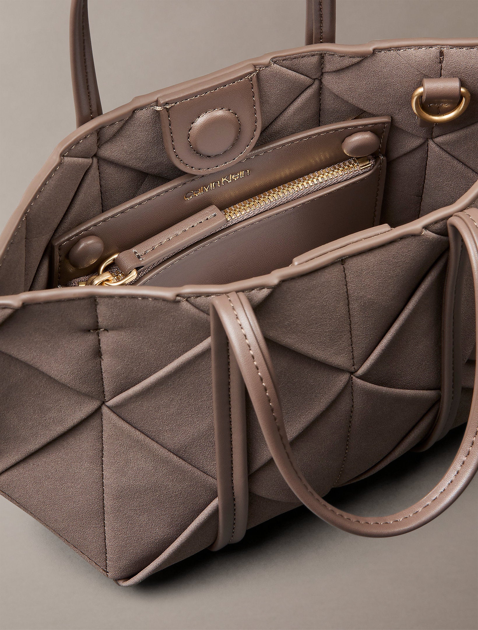 حقيبة كالفين كلاين Woven Sueded Mini Tote Crossbody