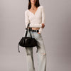 Calvin Klein Nylon Drawstring Satchel Bag