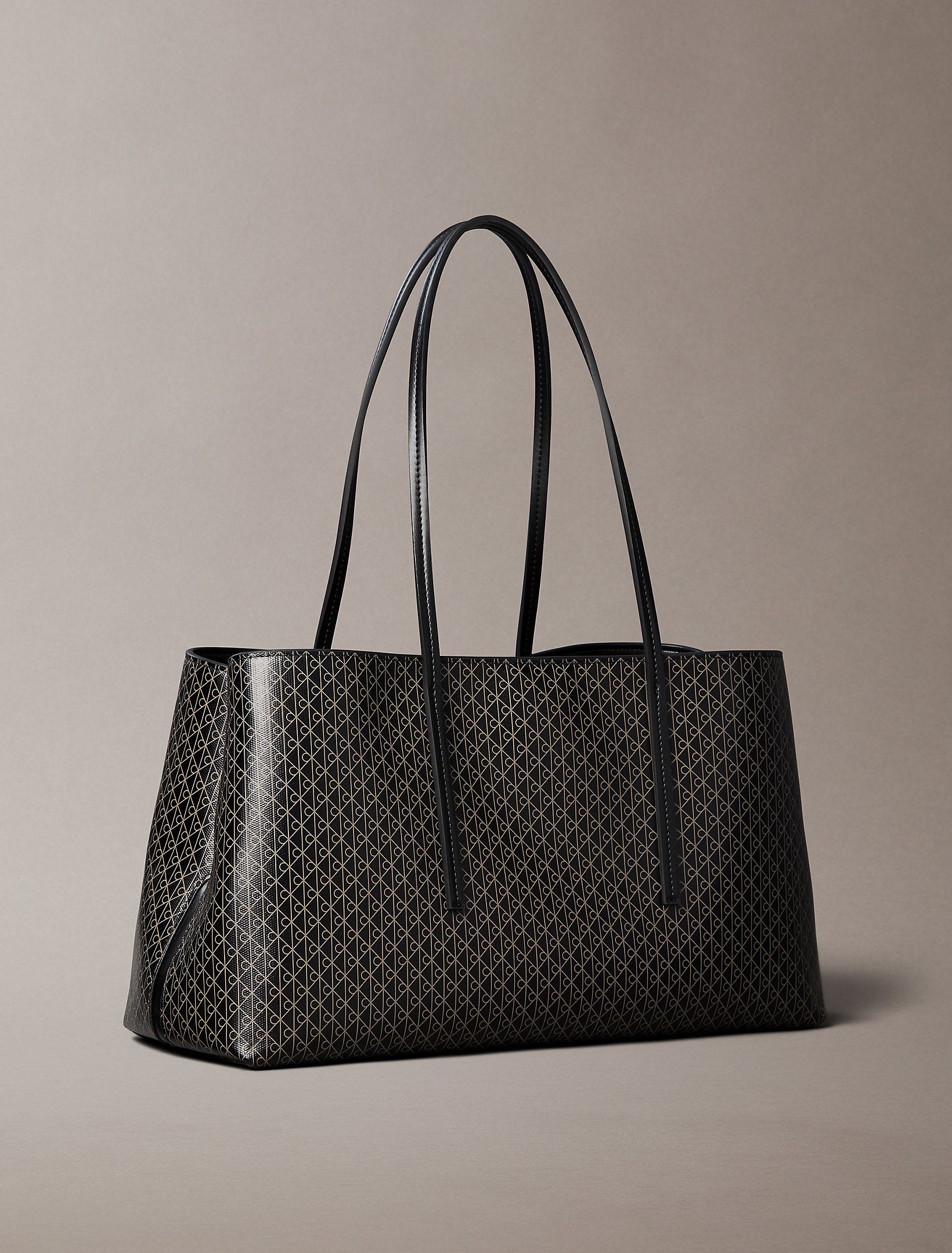 Calvin Klein Emblem Aop Medium Work Tote Bag