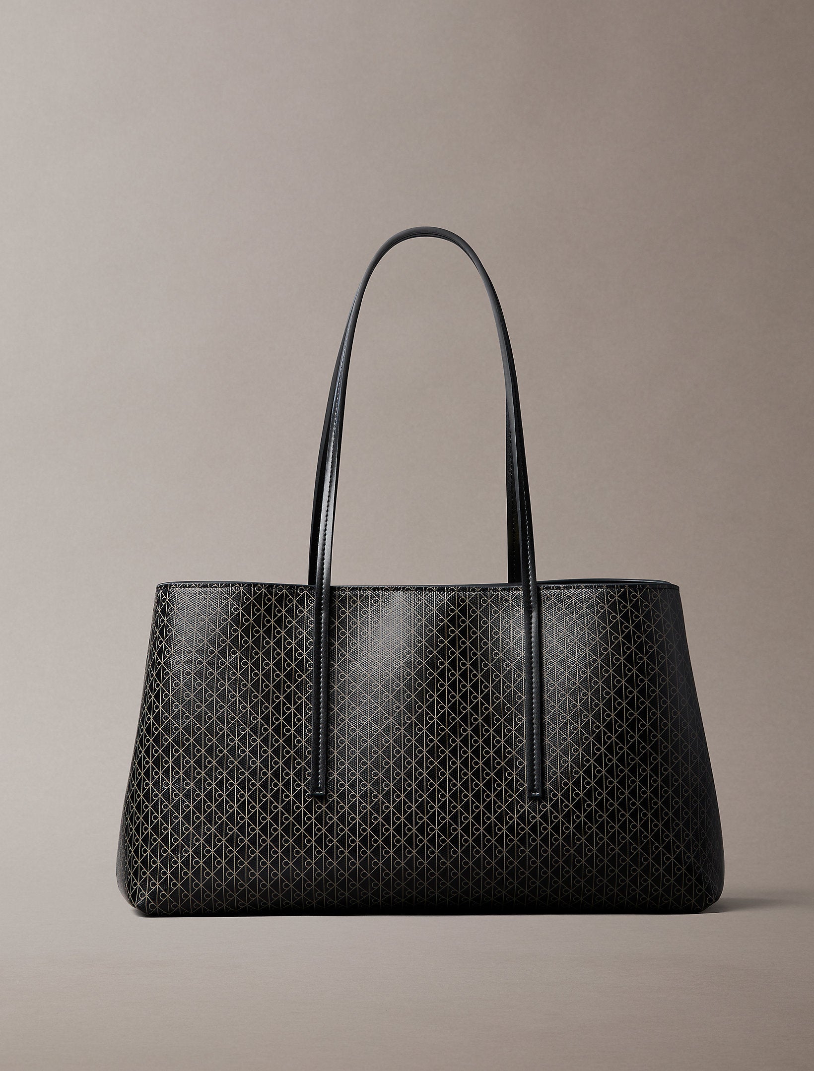 Calvin Klein Emblem Aop Medium Work Tote Bag