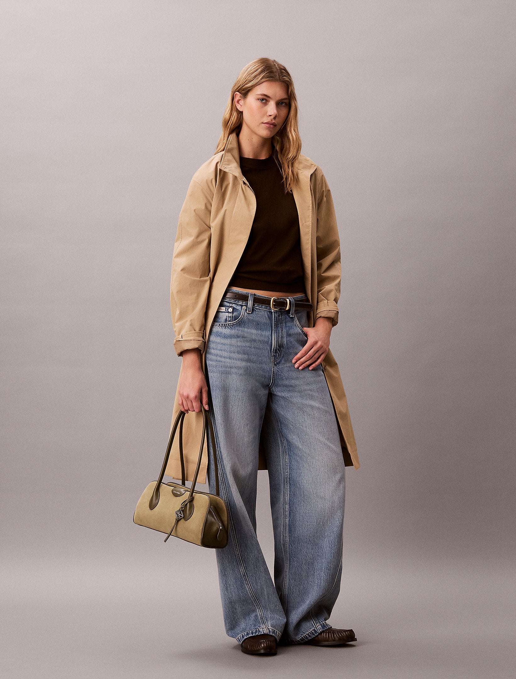 حقيبة كالفين كلاين Emblem Trio Suede Shoulder