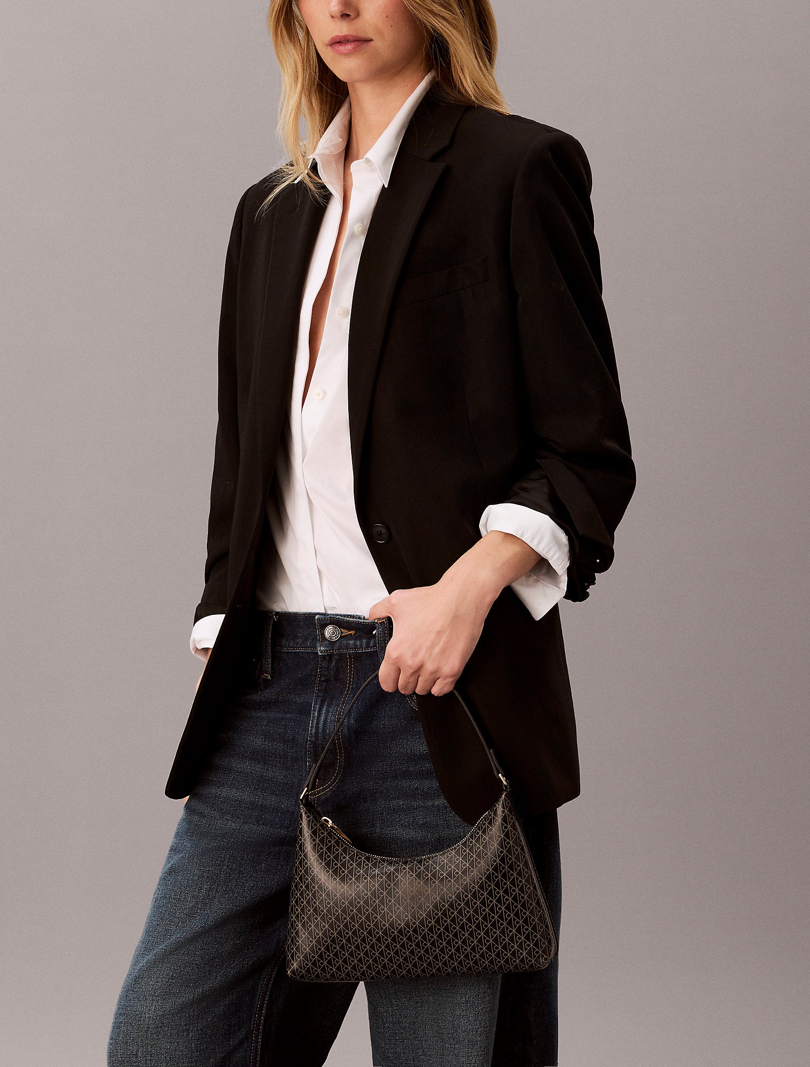 Calvin Klein Emblem Aop Small Shoulder Bag