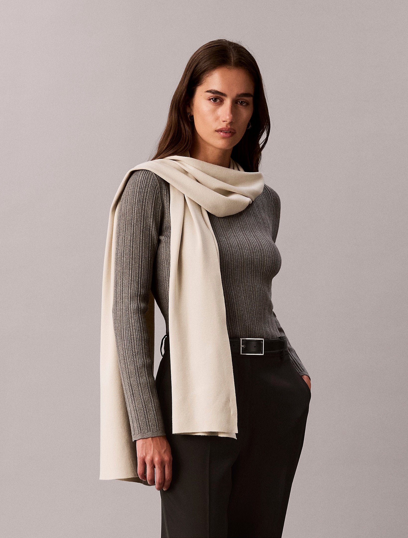 وشاح كالفين كلاين Fine Rib Knitted