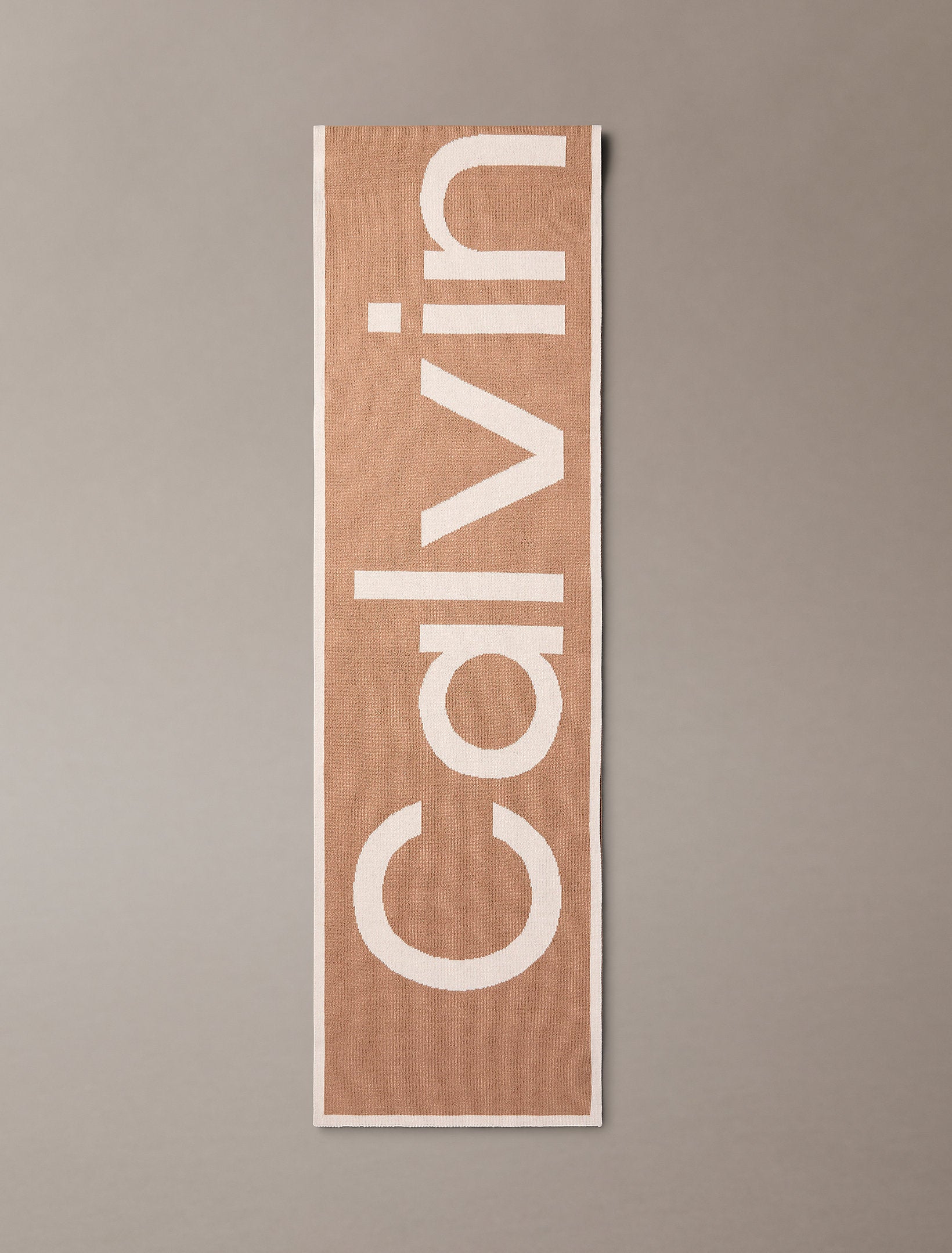 Calvin Klein Bold Logo 2-Tone Jacquard Scarf