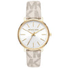 Michael Kors Addyson Silver Dial Leather Watch