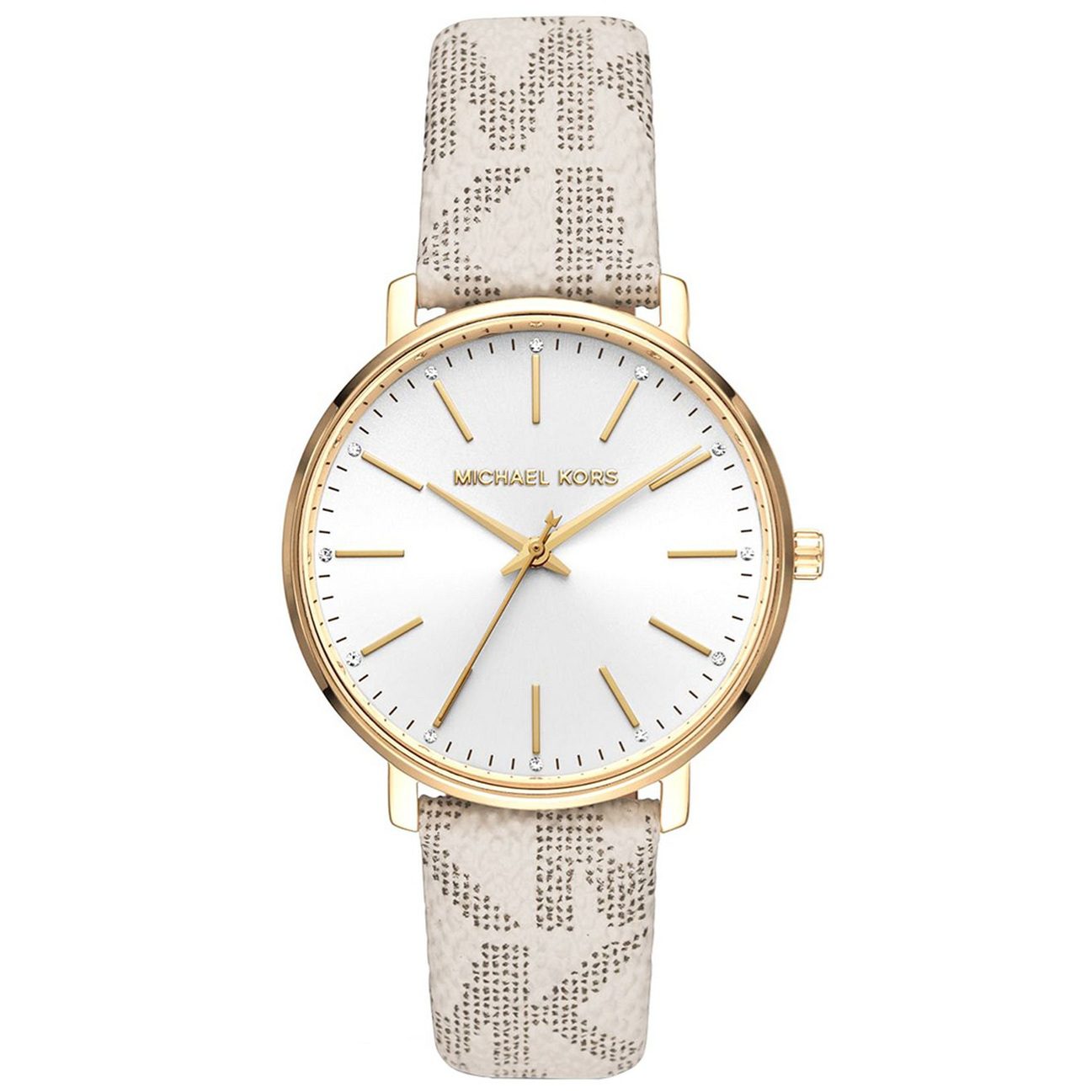 Michael Kors Addyson Silver Dial Leather Watch