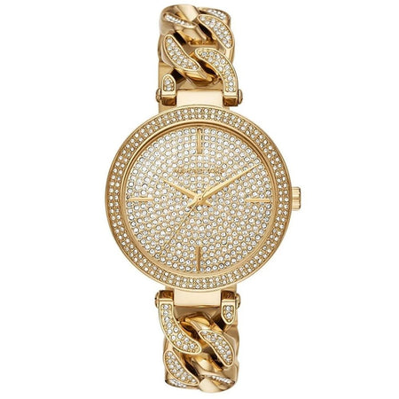 ساعة مايكل كورس Catelyn Chain Pave Glitz Gold Crystal