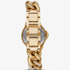 Michael Kors Petite Lock Pavé Gold-Tone and Tortoiseshell Acetate Chain Watch