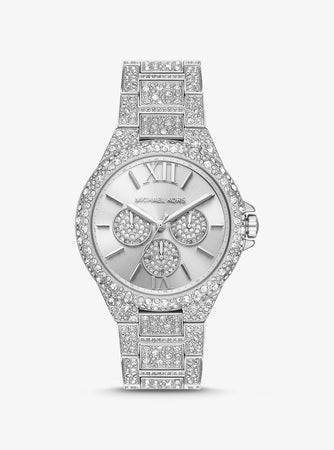 Michael Kors Camille Pavé Silver-Tone Watch