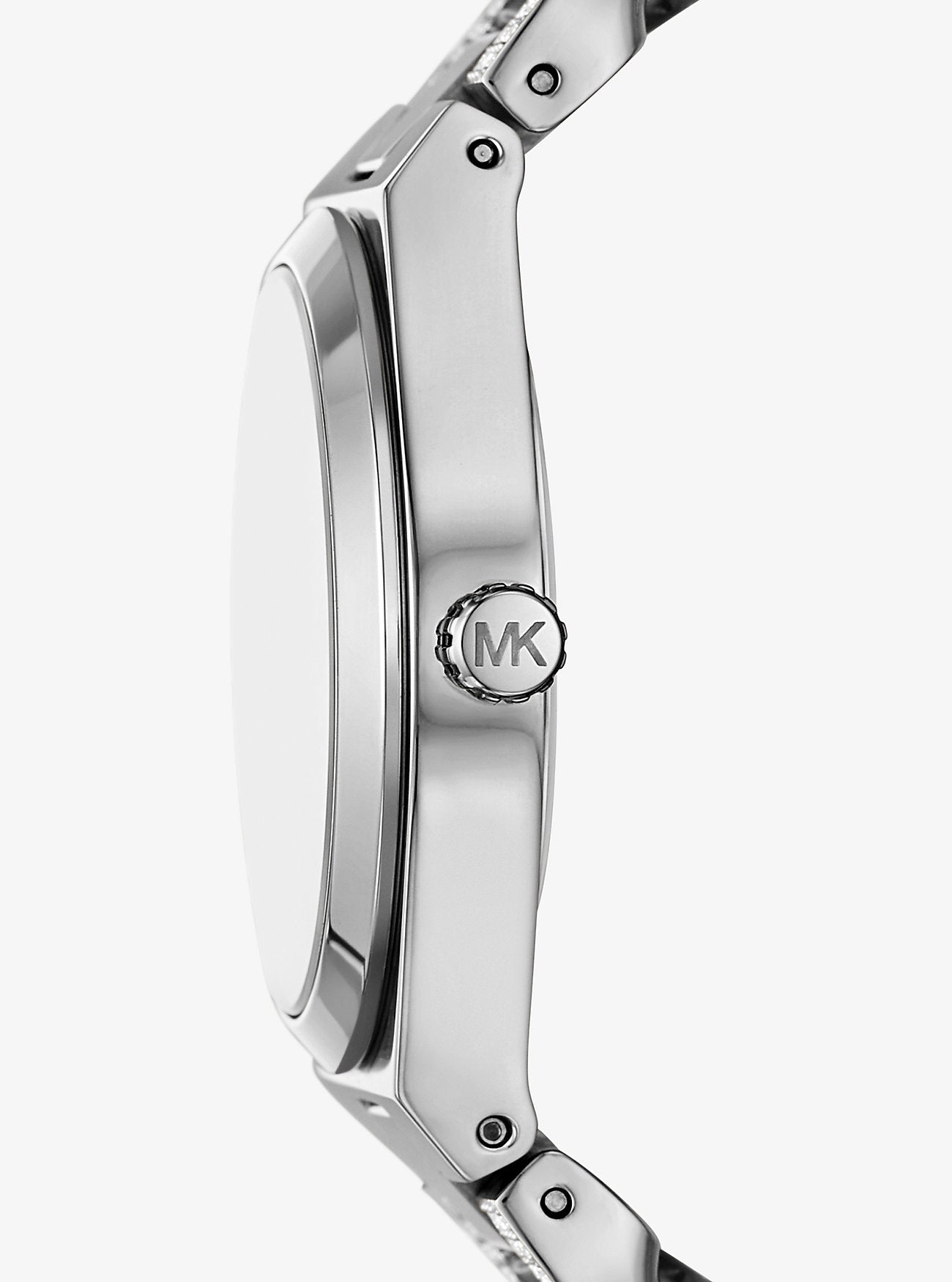 Michael Kors Lennox Pavé Silver-Tone Curb-Link Watch