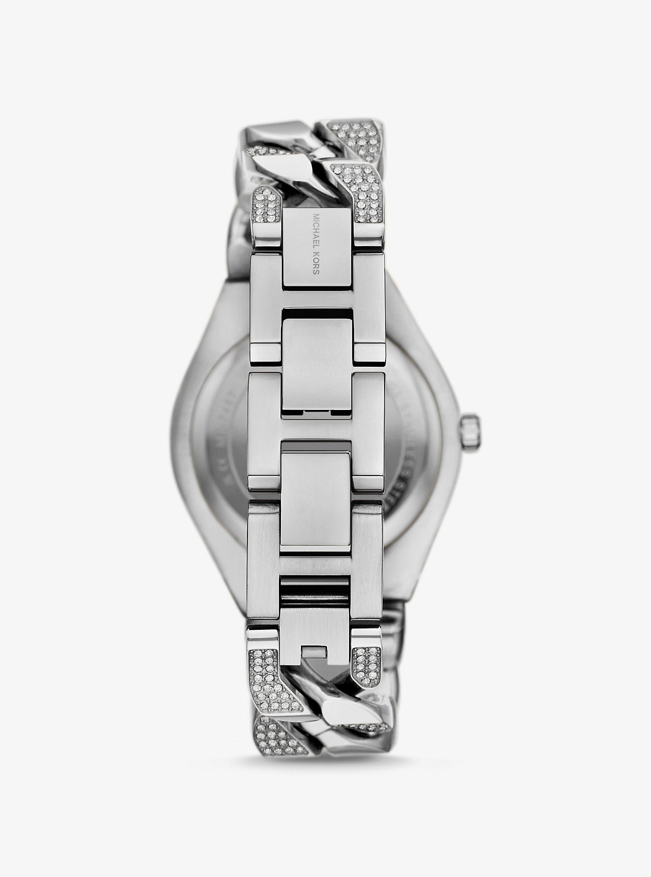 Michael Kors Lennox Pavé Silver-Tone Curb-Link Watch