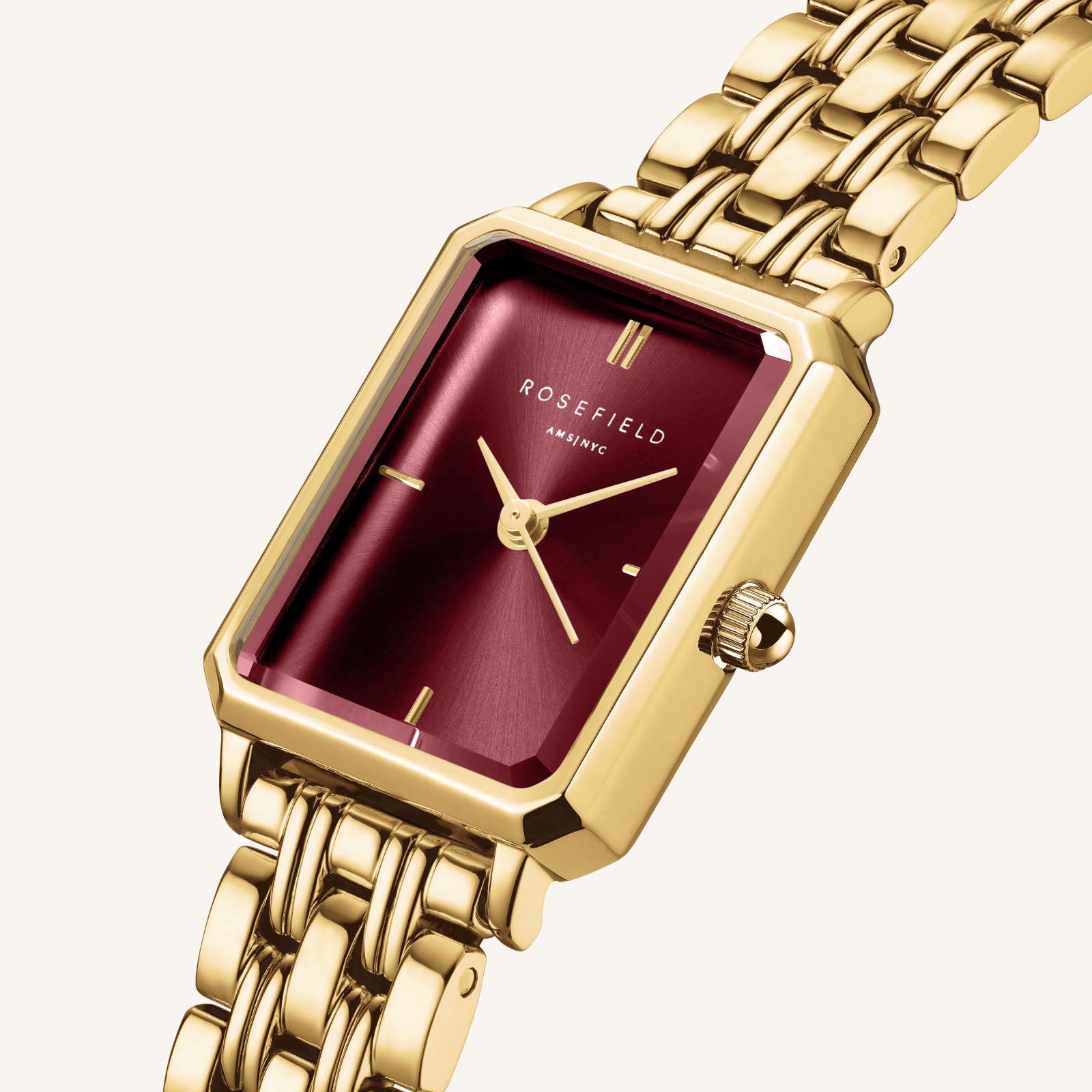 Rosefield Octagon XS Burgundy Watch