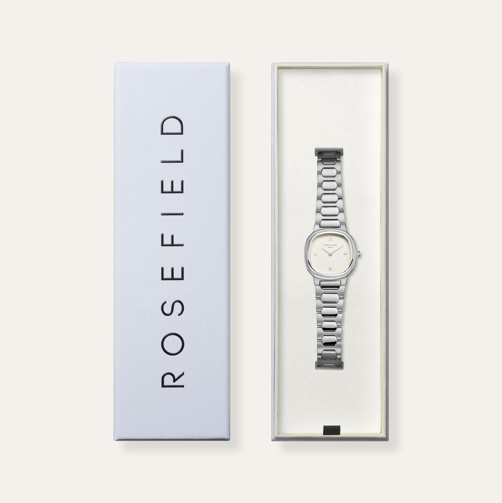 Rosefield Gaia Creme Silver Watch