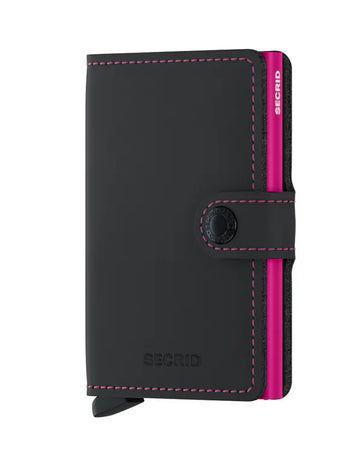 Secrid Miniwallet Matte Black and Fuchsia Wallet