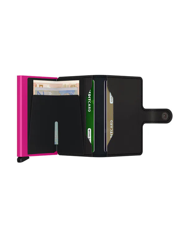 محفظة سكرد Miniwallet Matte Black and Fuchsia