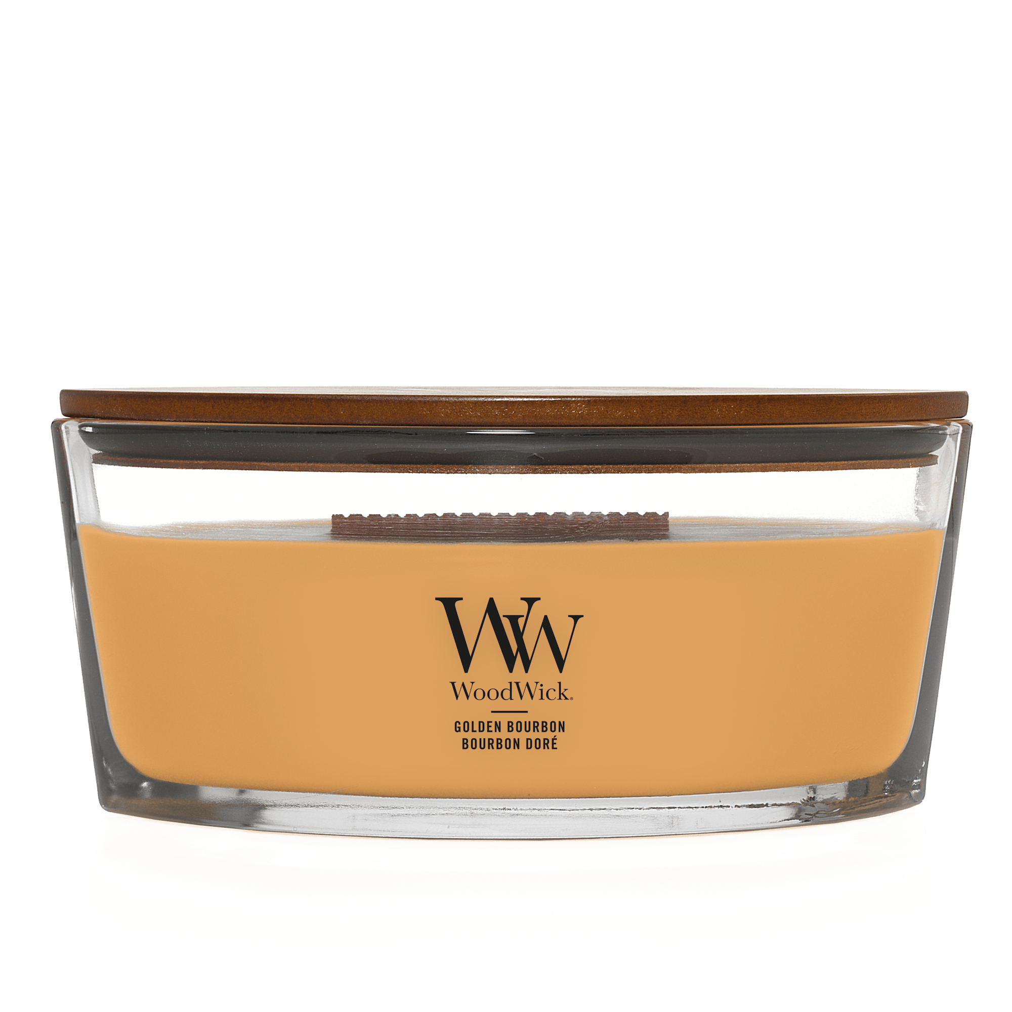 Woodwick Golden Bourbon Ellipse Jar Scented Candle
