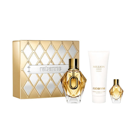 Paco Rabanne Million Gold EDP 90ml / 5ml / 100ml Perfume and Body Lotion set