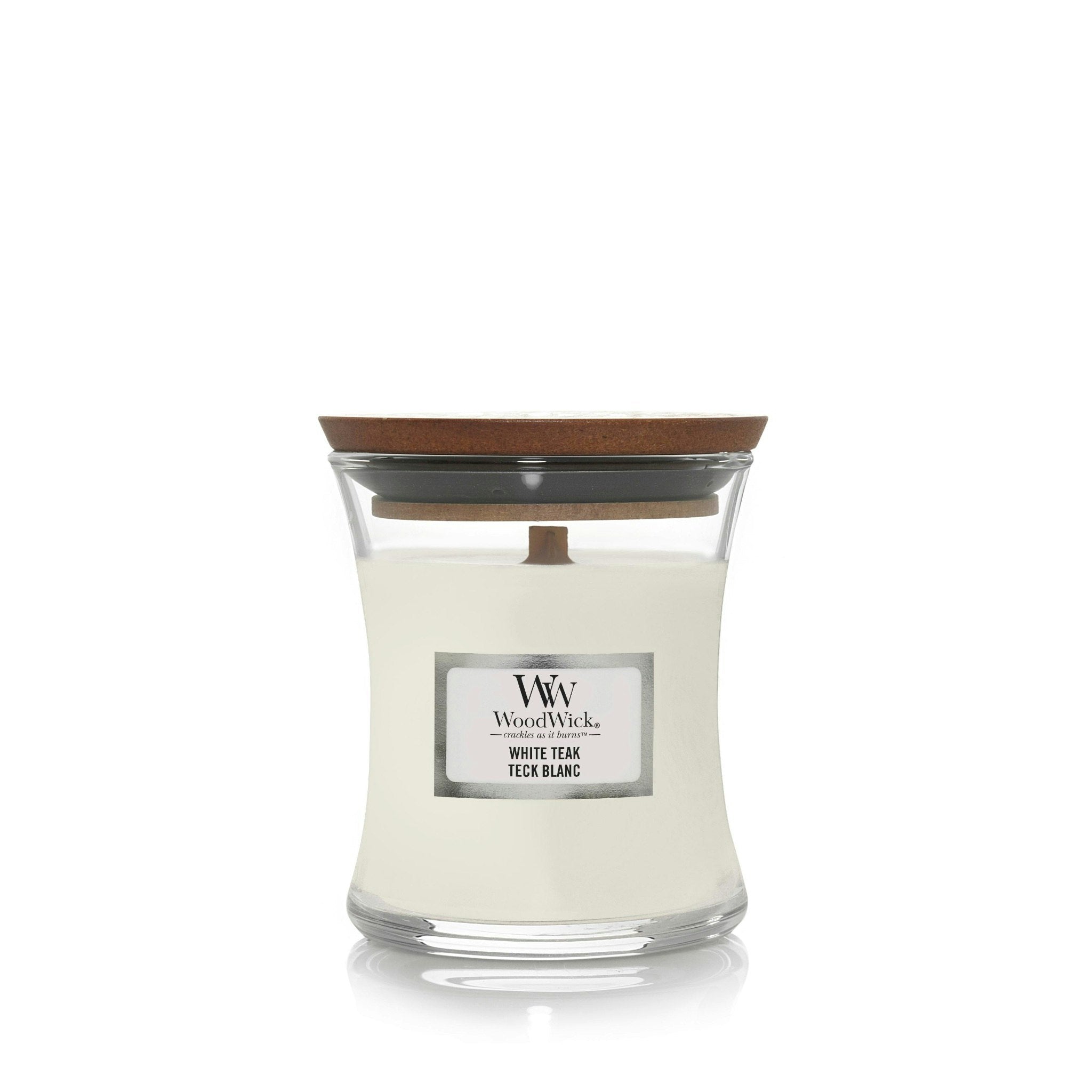 Woodwick White Teak Mini Scented Candle
