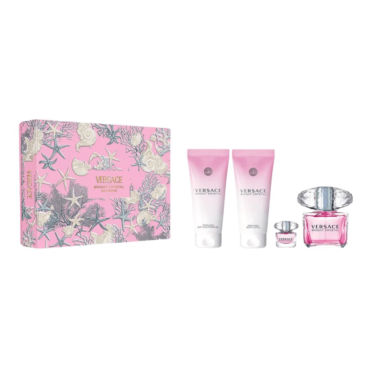 Versace Bright Crystal EDT 90 + 100ml + 100ml + 5mlml Perfume Set