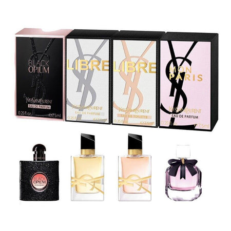 طقم عطور مصغرة ايف سان لوران Black Opium / Libre / Mon Paris EDP ‏7.5 مل / ‏7.5 مل / ‏7.5 مل / ‏7.5 مل