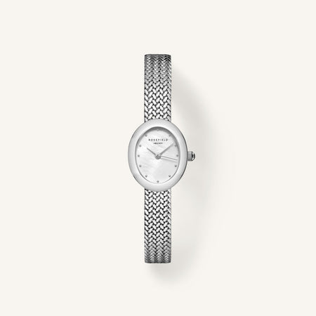 Rosefield Mini Oval Silver Watch