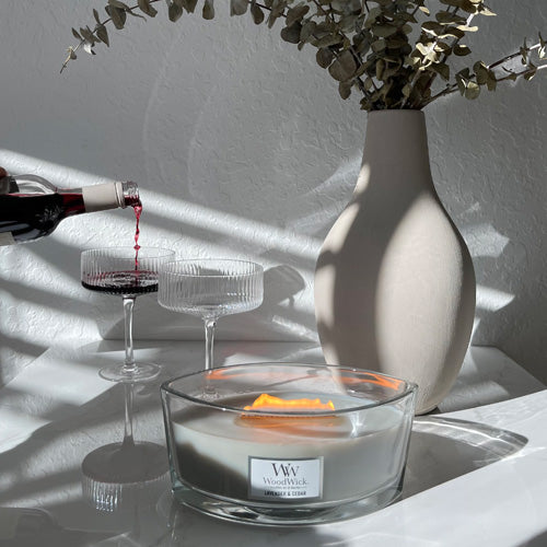 Woodwick Lavender and Cedar Ellipse Scented Candle