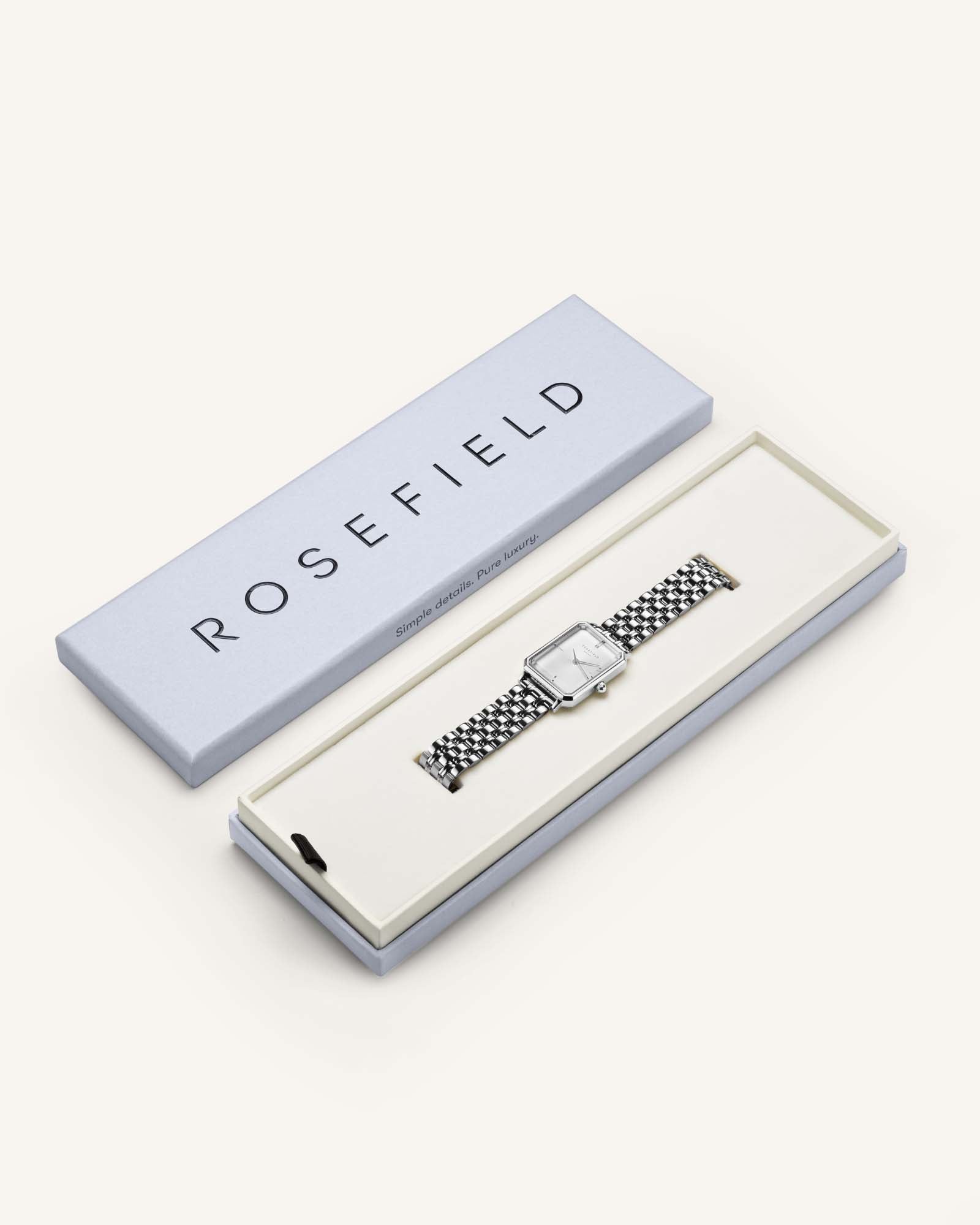 Rosefield Octagon Silver Watch
