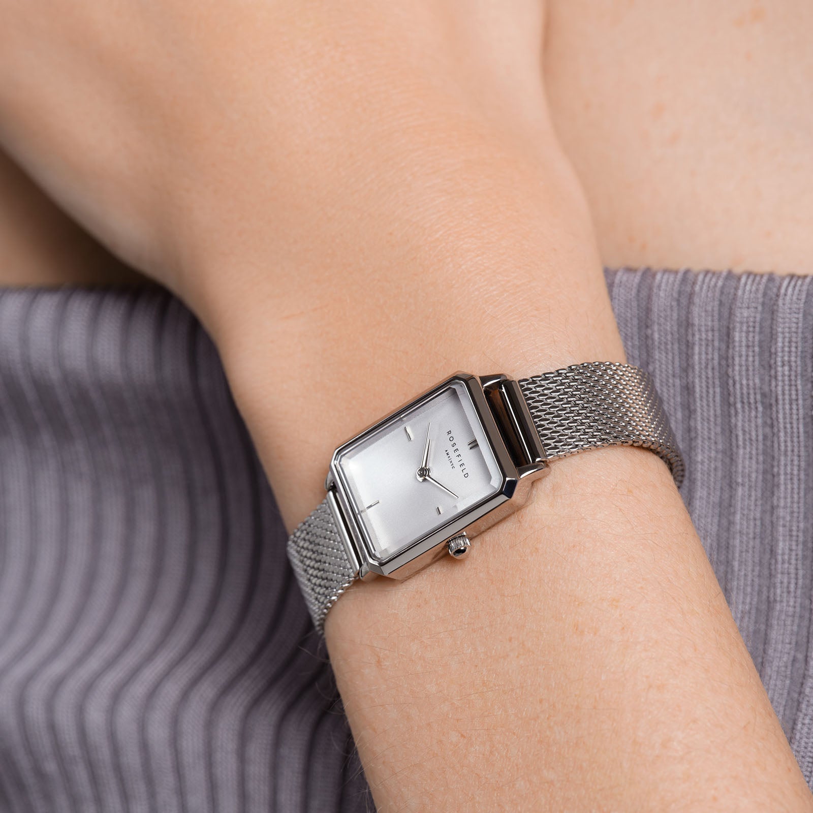 ساعة روزفيلد Octagon Xs Mesh Silver