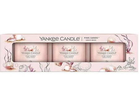 Yankee Candle Three Pack Pink Sands Votives Scented Candle