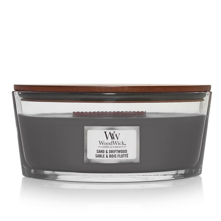 Woodwick Sand and Driftwood Ellipse Jar Scented Candle